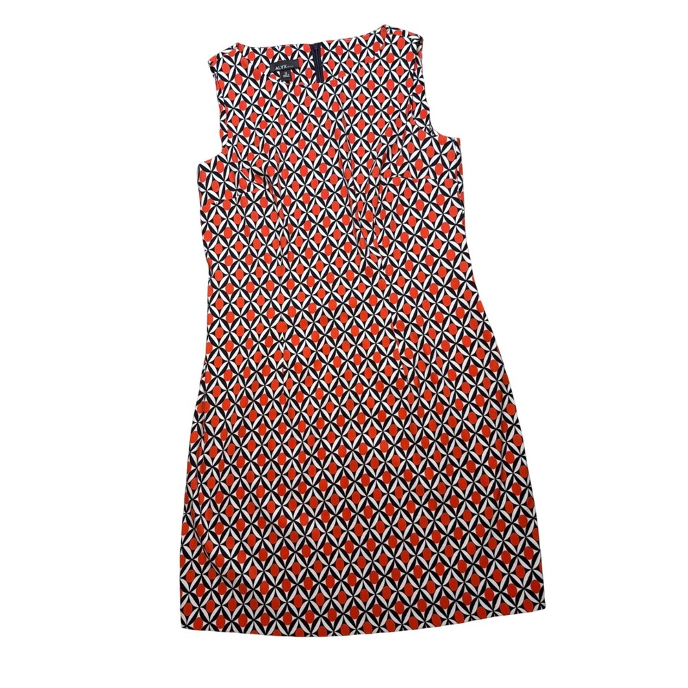 ALYX Shift Dress Women 12 Red Black Geometric Print GUC Sleeveless Retro Mod